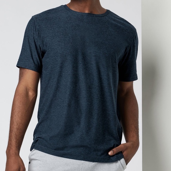 Vuori Other - Vuori Strato Tech Tee Heather Navy Blue Short Sleeve T Shirt V126 Size Small